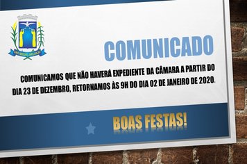 COMUNICADO DE RECESSO - 23/12/2019 a 01/01/2020