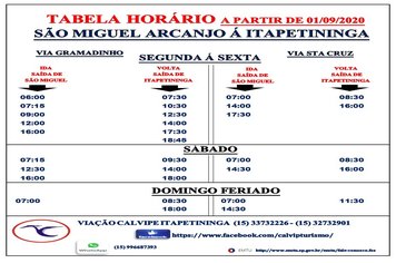 Ônibus intermunicipais voltam a circular em horário normal a partir de setembro em São Miguel Arcanjo