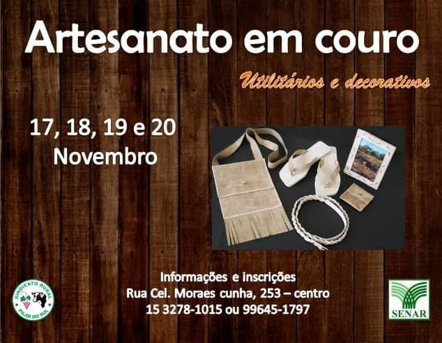 Sindicato Rural de Pilar do Sul e Senar promovem curso gratuito de Artesanato em Couro