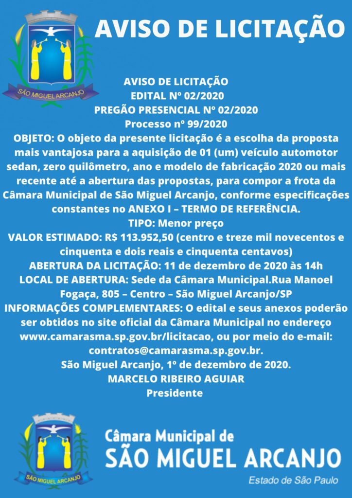 Aviso de Licitação