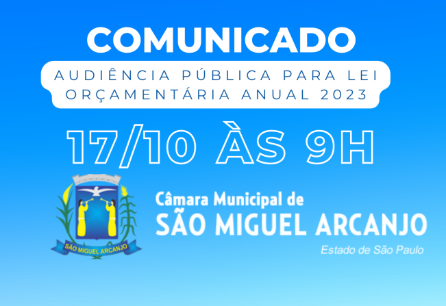 Câmara Municipal convida a população são-miguelense para participar da Audiência Pública da Lei Orçamentária Anual (LOA)